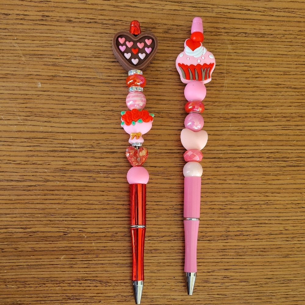 Handmade Valentine Extended Length Pen Set Of 2